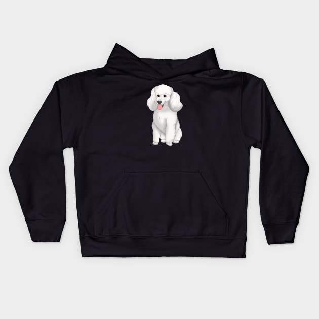 White Miniature Poodle Dog Kids Hoodie by millersye